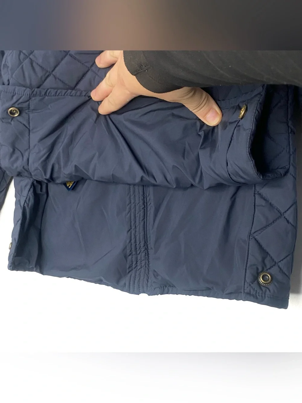 Polo Ralph Lauren Navy Blue Quilted Puffer Jacket Embroidered Logo Size Small 8
